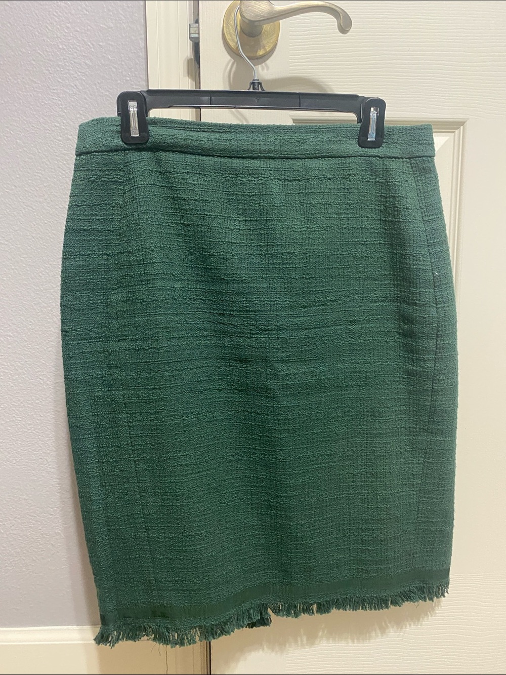 J. Crew Forest Green Tweed Pencil Skirt